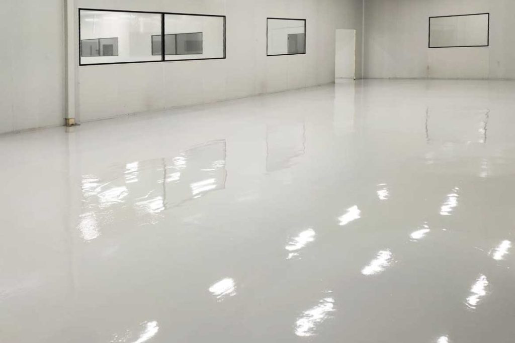 High Build Epoxy Flooring in White installed by Elite Resin Scapes in Leamington Spa