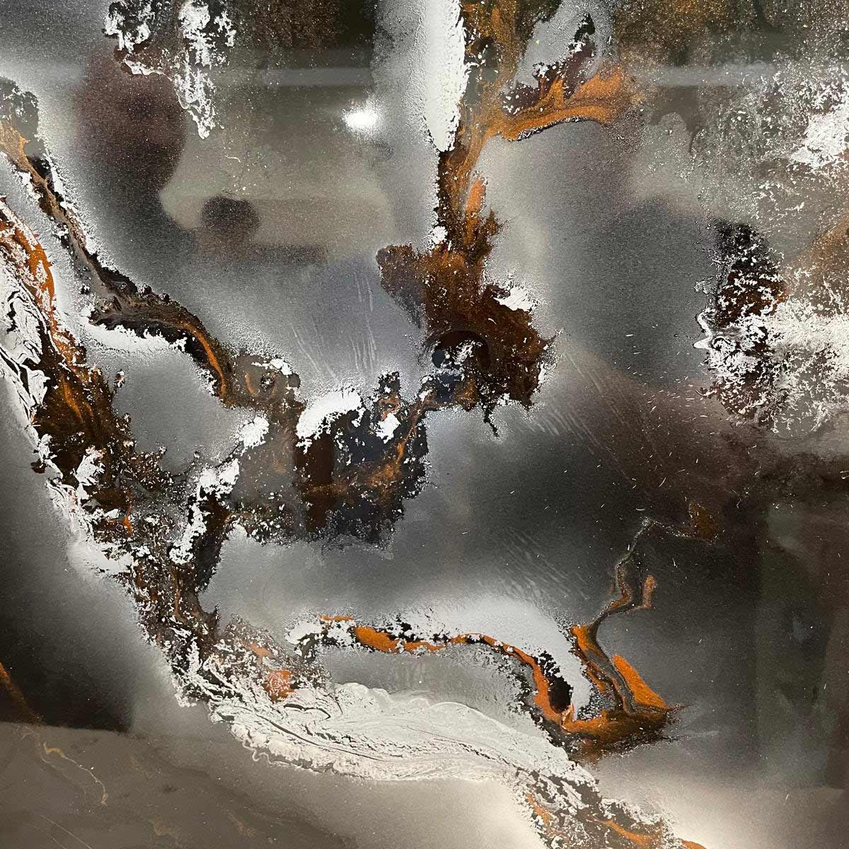 Epoxy worktop pattern detail in a kitchen in Leamington Spa