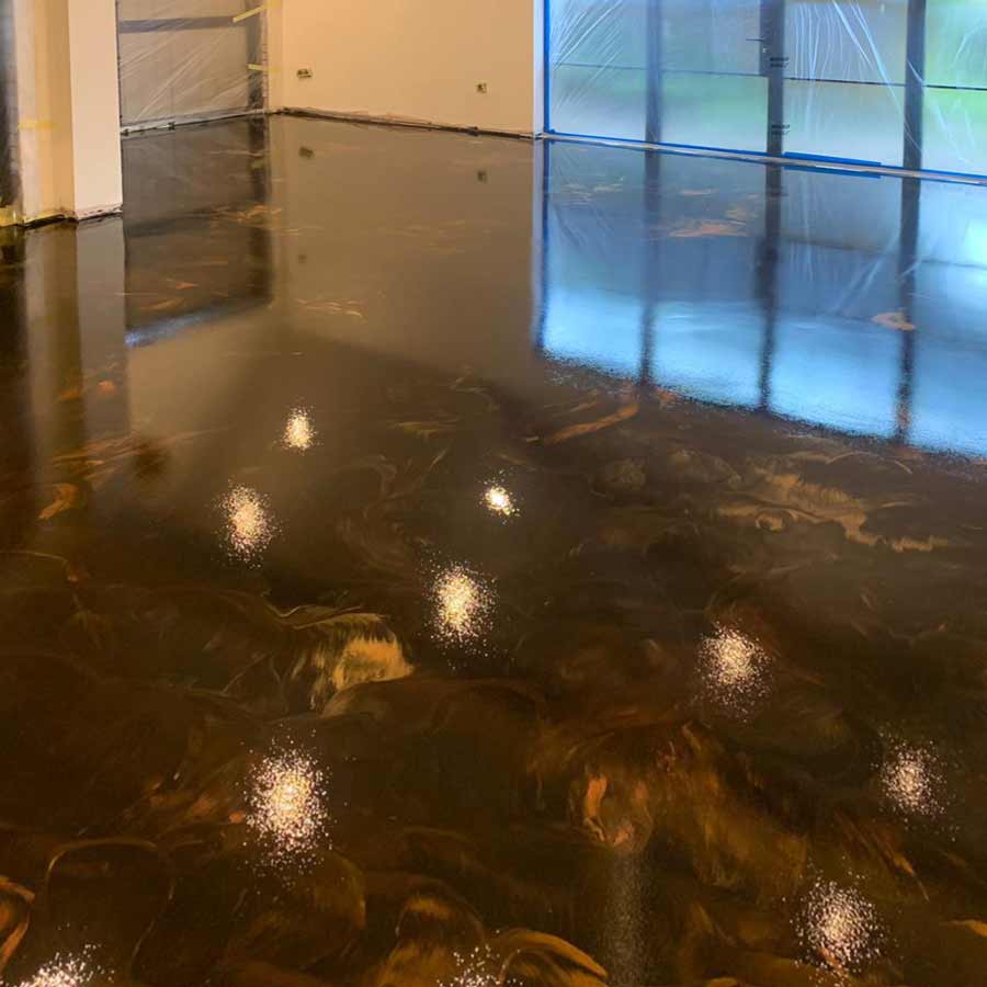 Metallica Epoxy Floor Installation in Progress by Elite Resin Scapes, Coventry