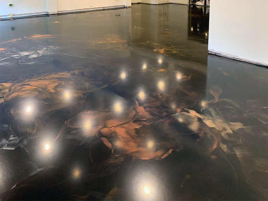Completed Metallica Epoxy Floor Installation by Elite Resin Scapes in Coventry