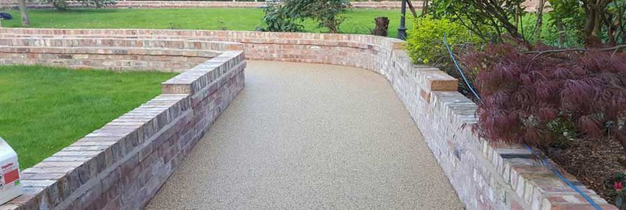 Close up of resin bound pathway installed in Coventry by Elite Resin Scapes