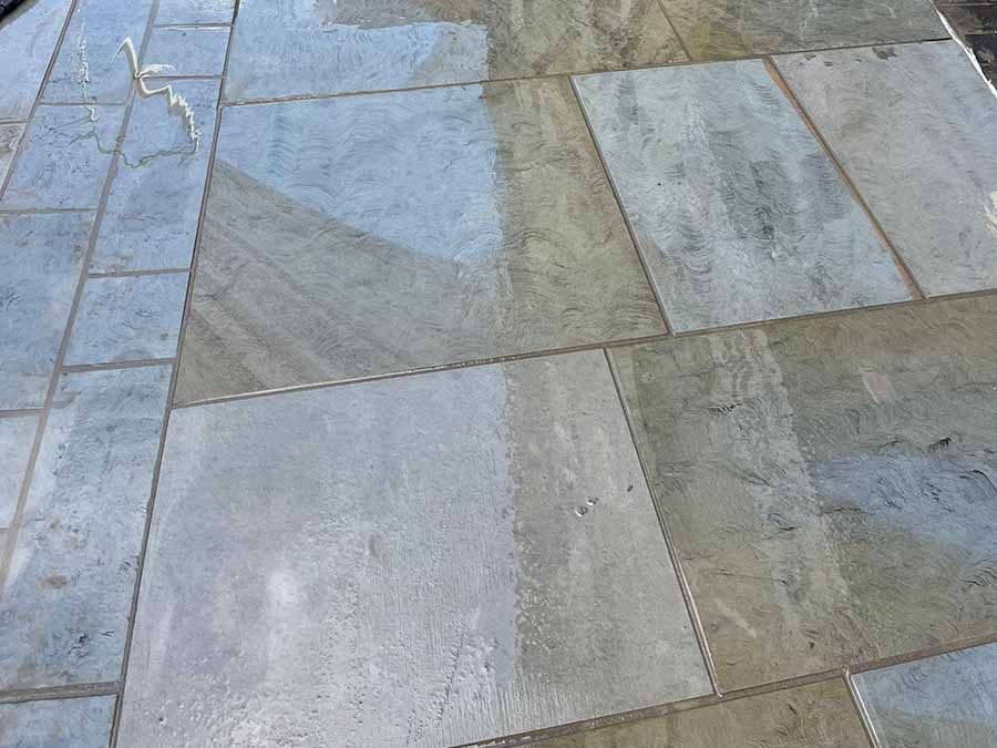 Indian Stone paving installed in Leamington Spa.